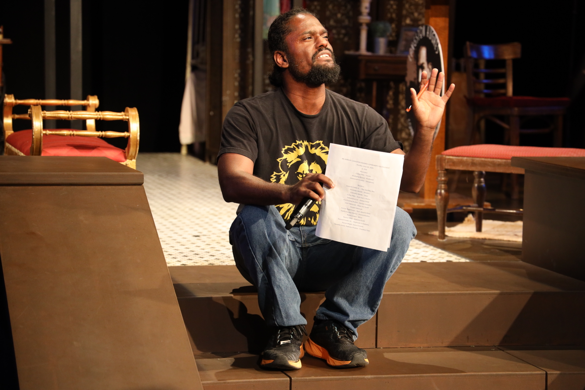 Community poetry reader Damont Combs.